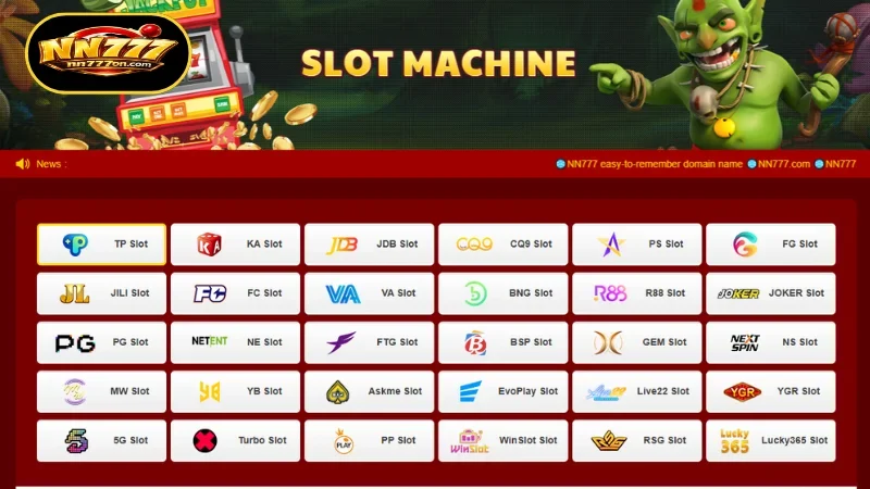 Top-Tier Providers Powering the NN777 Slots Section